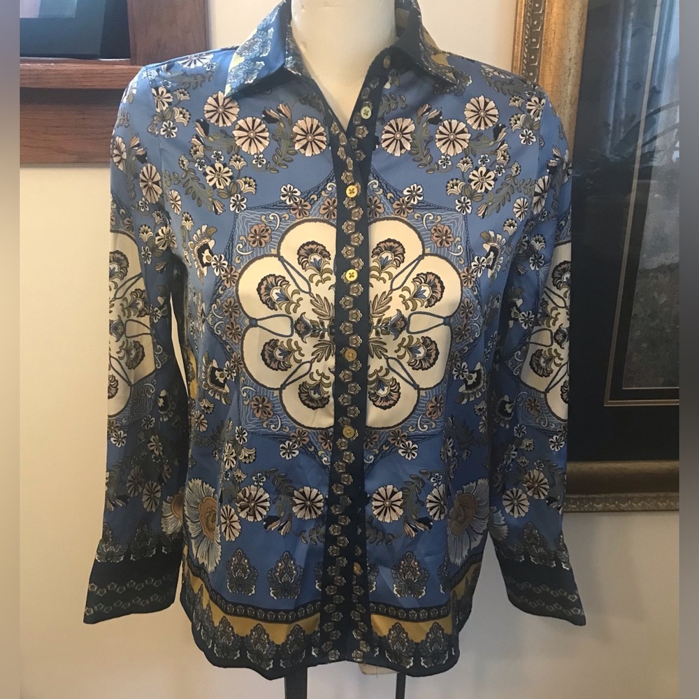 Rachel Zoe Silky Button-up Blouse - Size Medium
